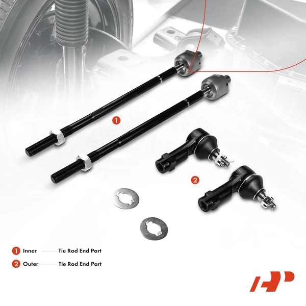 5 Pcs Rack and Pinion & Tie Rod End Kit for Hyundai Elantra 2001-2006 L4 2.0L