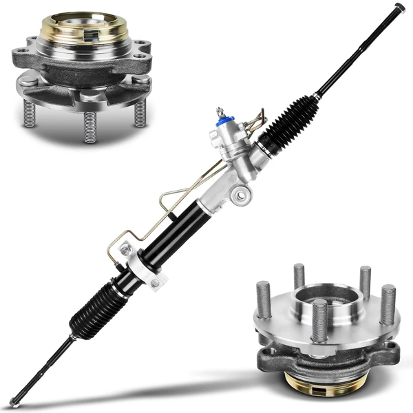 3 Pcs Rack and Pinion & Hub Bearing Kit for 2004-2009 Nissan Quest