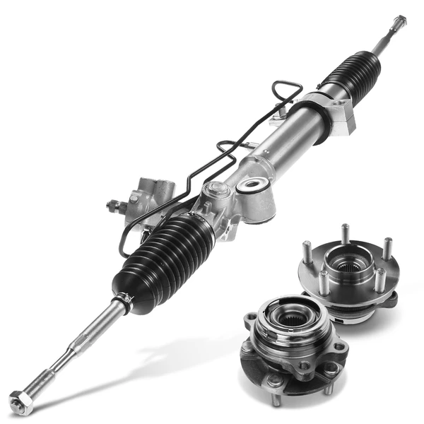 3 Pcs Rack and Pinion & Hub Bearing Kit for Nissan Murano SE SL 2003-2004 FWD