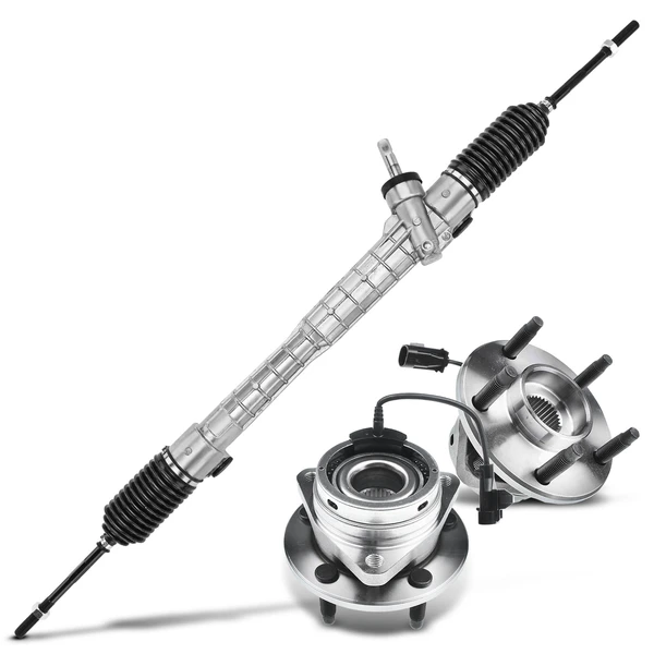 3 Pcs Rack and Pinion & Hub Bearing Kit for 2004-2012 Chevrolet Malibu