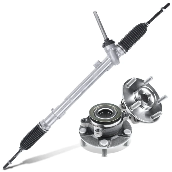 3 Pcs Rack and Pinion & Hub Bearing Kit for Nissan Rogue 2008-2013 L4 2.5L