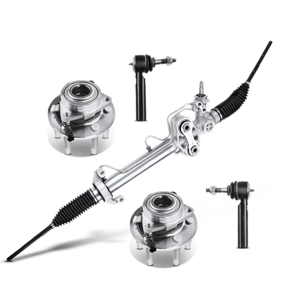 5 Pcs Rack and Pinion & Hub Bearing & Tie Rods Kit