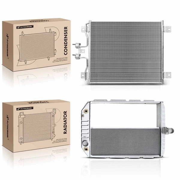 Radiator & AC Condenser Cooling Kit for International Harvester 4900 2000 7.6L