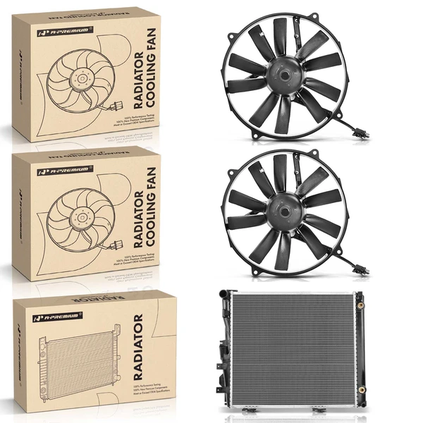 3 Pcs Radiator & Cooling Fan Assembly Kit for Mercedes-Benz W124 300E 300CE E320 300TE