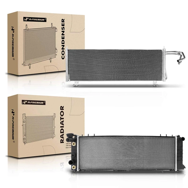 Radiator & AC Condenser Cooling Kit for Jeep Cherokee 1997-2001 L4 2.5L L6 4.0L