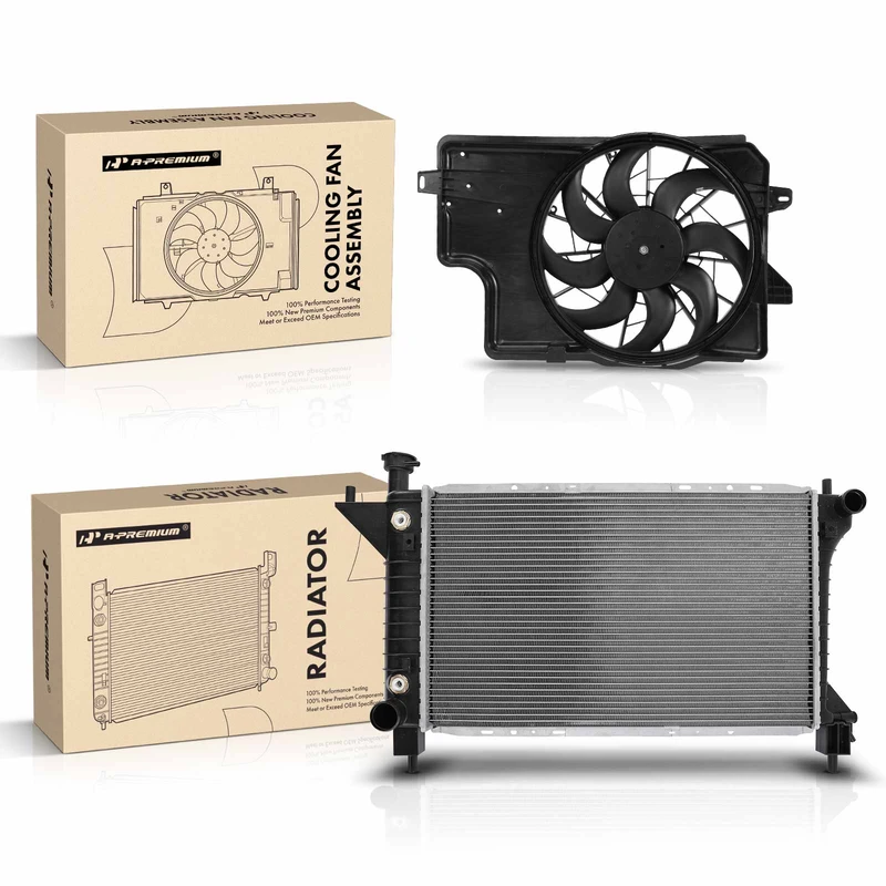 2 Pcs Radiator & Cooling Fan Assembly Kit for Ford Mustang 1994-1996 3.8L 5.0L