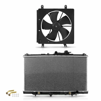 2 Pcs Radiator & Cooling Fan Assembly Kit