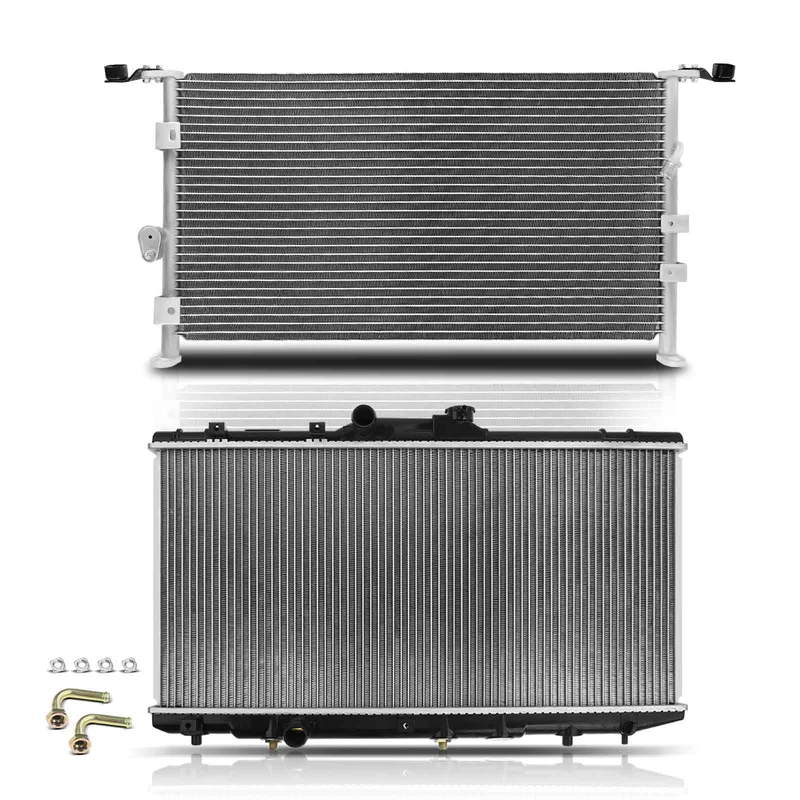 Radiator & AC Condenser Cooling Kit for Geo Prizm Toyota Corolla 1993-1997