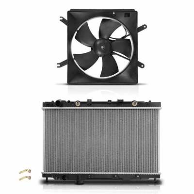 2 Pcs Radiator & Cooling Fan Assembly Kit