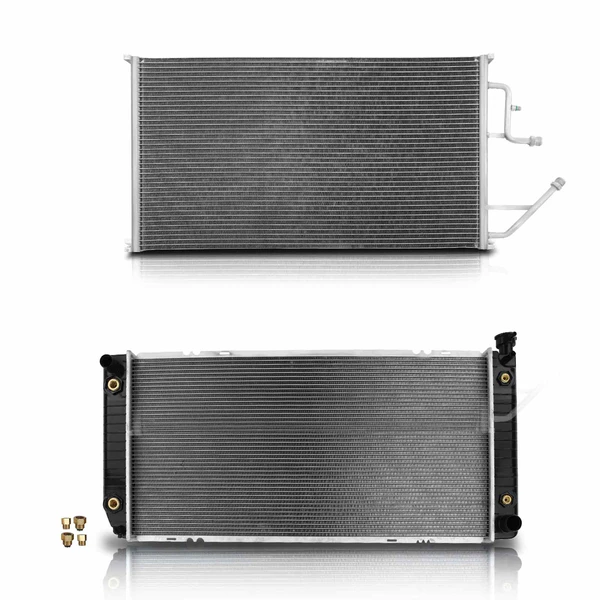 Radiator & AC Condenser Cooling Kit for GMC Yukon Chevy Blazer Tahoe C1500 K3500 Suburban