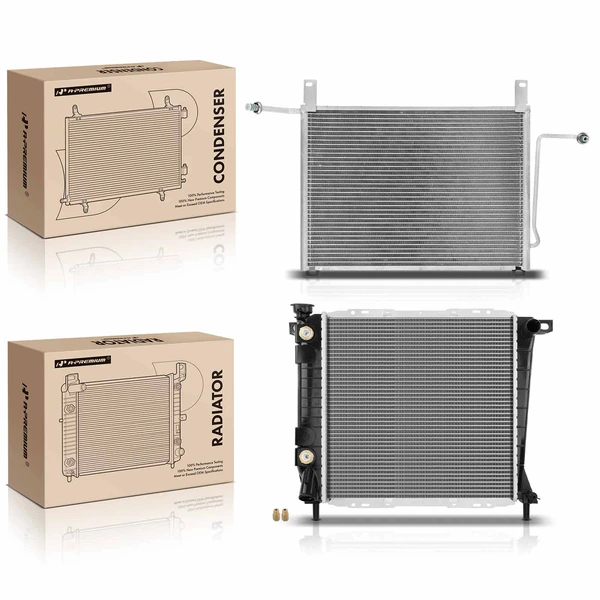 Radiator & AC Condenser Cooling Kit for Ford Bronco II 1990 Explorer Mazda B3000