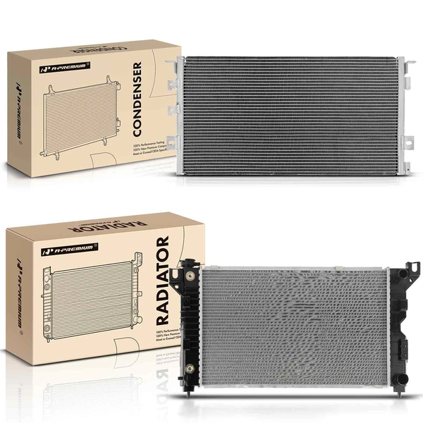 Radiator & AC Condenser Cooling Kit for Dodge Caravan Chrysler Grand Voyager Plymouth Voyager