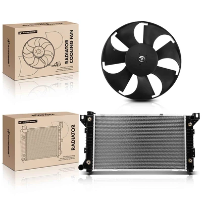 2 Pcs Radiator & Cooling Fan Assembly Kit
