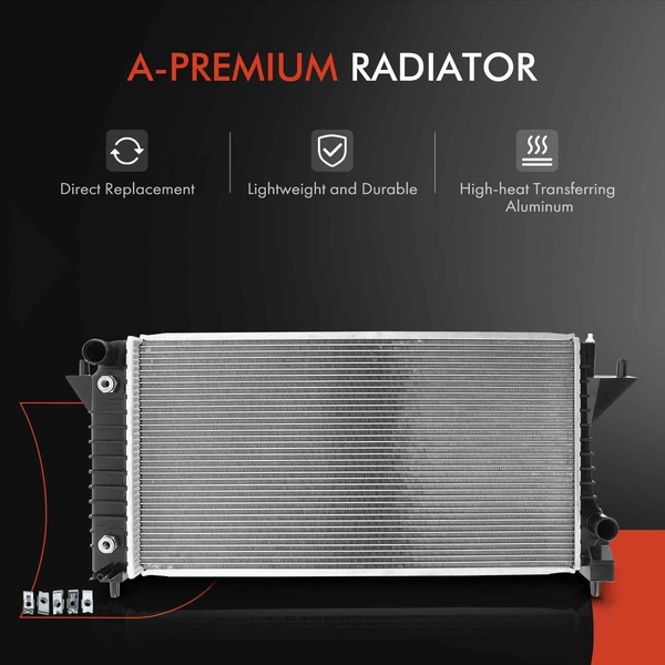 4 Pcs Radiator & AC Condenser & Cooling Fan Kit for Ford Taurus 97-07 Mercury Sable