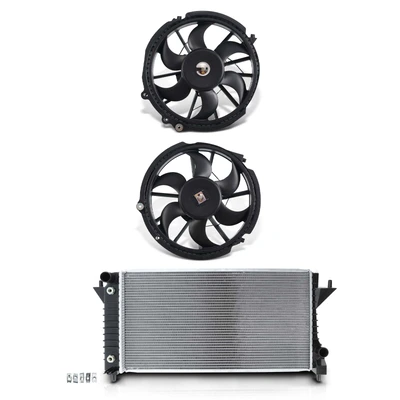 3 Pcs Radiator & Cooling Fan Assembly Kit
