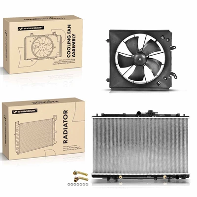 2 Pcs Radiator & Cooling Fan Assembly Kit