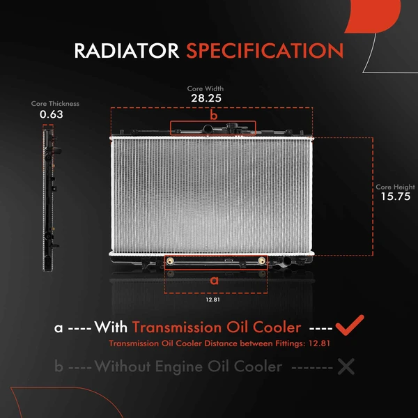 2 Pcs Radiator & Cooling Fan Assembly Kit for Honda Accord 1998-2002 Acura TL