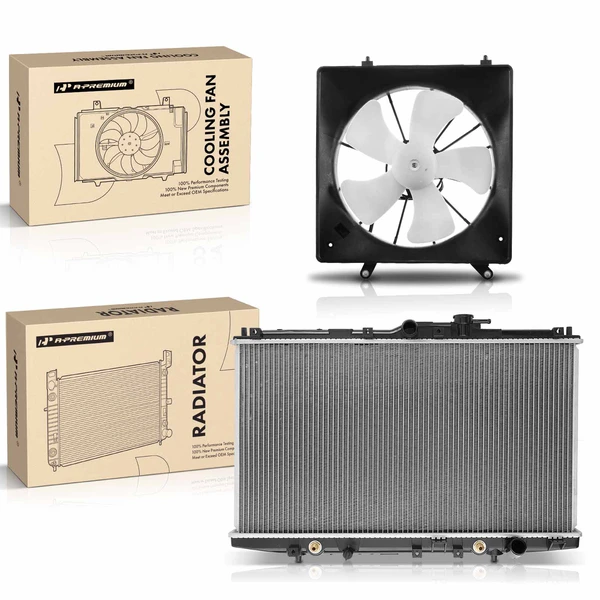 2 Pcs Radiator & Cooling Fan Assembly Kit for Honda Accord 1998-2002 2.3L