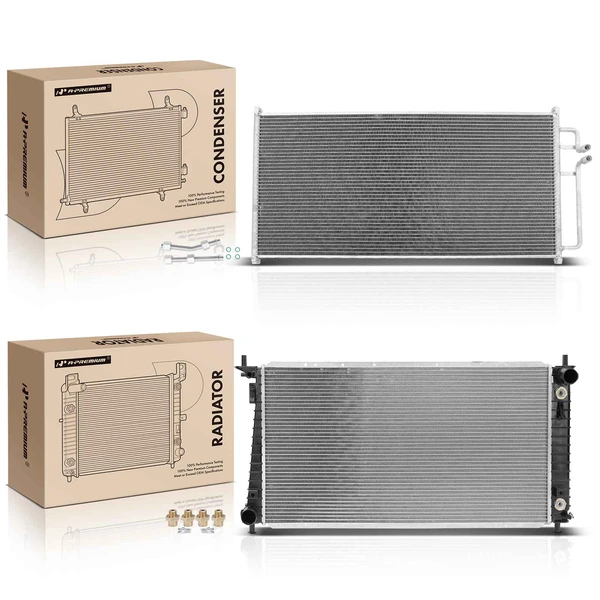 Radiator & AC Condenser Cooling Kit for Ford F-150 F-250 1997-1998 V6 4.2L 4.6L
