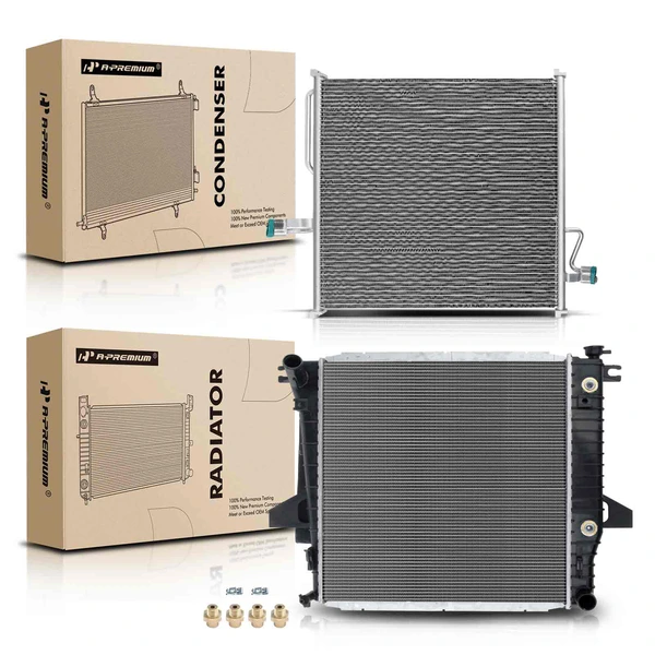 Radiator & AC Condenser Cooling Kit for Ford Ranger Mazda B2500 1998-2001 2.5L