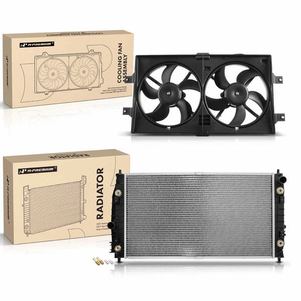 2 Pcs Radiator & Cooling Fan Assembly Kit for Chrysler 300M Concorde LHS Dodge Intrepid