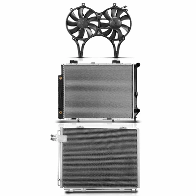 3 Pcs Radiator & AC Condenser & Cooling Fan Kit