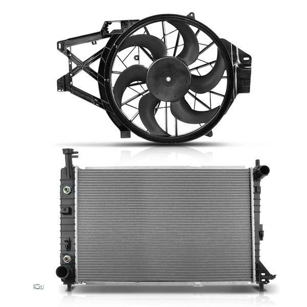 2 Pcs Radiator & Cooling Fan Assembly Kit for 1999-2004 Ford Mustang