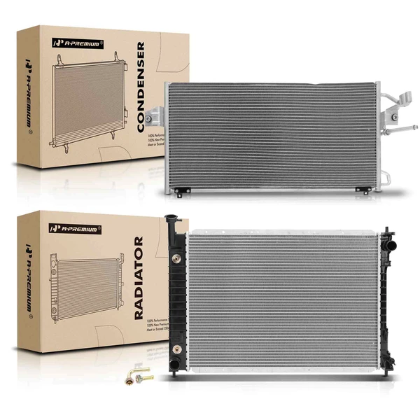 Radiator & AC Condenser Cooling Kit for Nissan Quest Mercury Villager 1999-2002