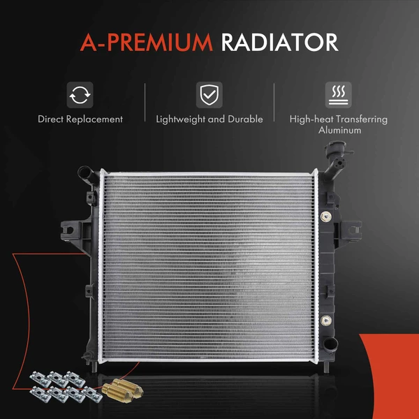 3 Pcs Radiator & AC Condenser & Cooling Fan Kit for Jeep Grand Cherokee 1999-2000 4.7L