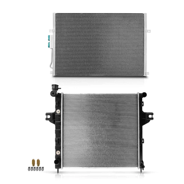 Radiator & AC Condenser Cooling Kit for Jeep Grand Cherokee 1999-2003 L6 4.0L Automatic
