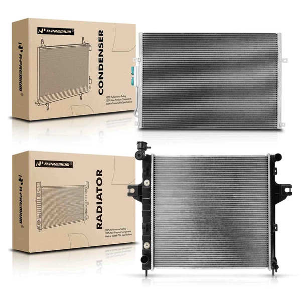 Radiator & AC Condenser Cooling Kit for Jeep Grand Cherokee 1999-2003 L6 4.0L Automatic