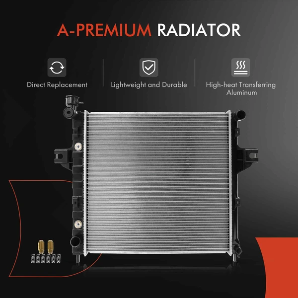 3 Pcs Radiator & AC Condenser & Cooling Fan Kit for Jeep Grand Cherokee 1999-2003 4.0L