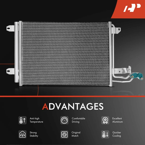 Radiator & AC Condenser Cooling Kit for Audi A3 2009 2010 2012 Volkswagen GTI