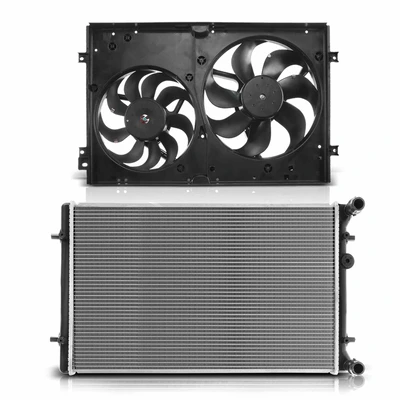 2 Pcs Radiator & Cooling Fan Assembly Kit