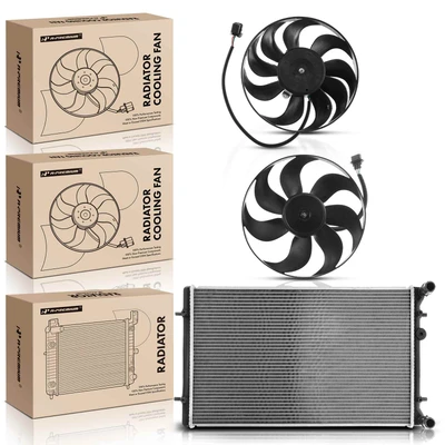 3 Pcs Radiator & Cooling Fan Assembly Kit