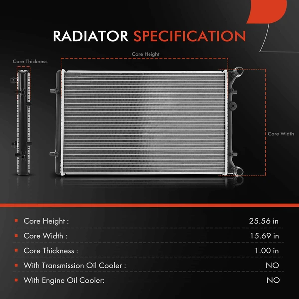 3 Pcs Radiator & Cooling Fan Assembly Kit for Volkswagen Golf Jetta Audi