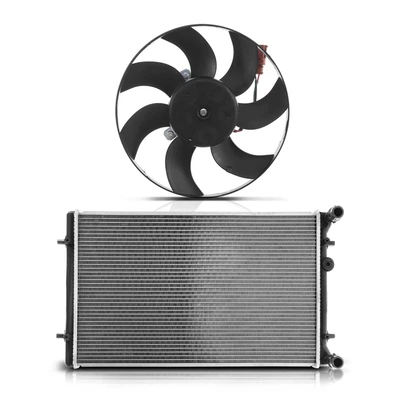 2 Pcs Radiator & Cooling Fan Assembly Kit