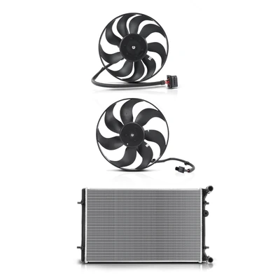 3 Pcs Radiator & Cooling Fan Assembly Kit