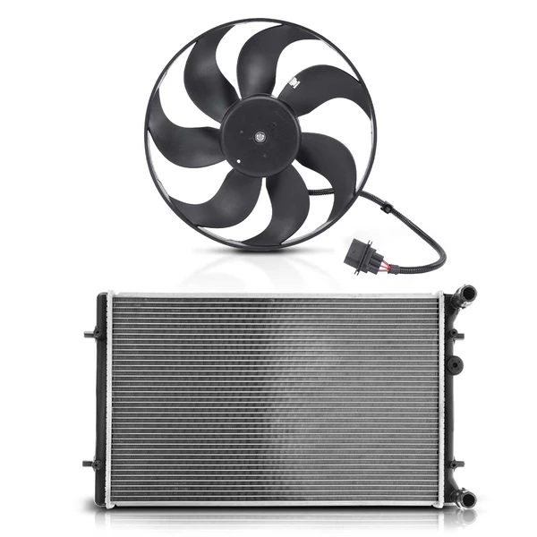 2 Pcs Radiator & Cooling Fan Assembly Kit for Audi TT 2000 TT Quattro 2005 Volkswagen Jetta