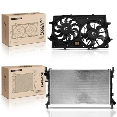 2 Pcs Radiator & Cooling Fan Assembly Kit