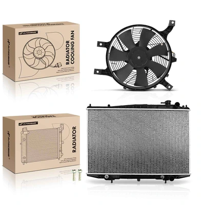 2 Pcs Radiator & Cooling Fan Assembly Kit