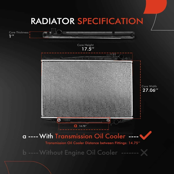 2 Pcs Radiator & Cooling Fan Assembly Kit for Nissan Frontier 1999-2000 Xterra 2000