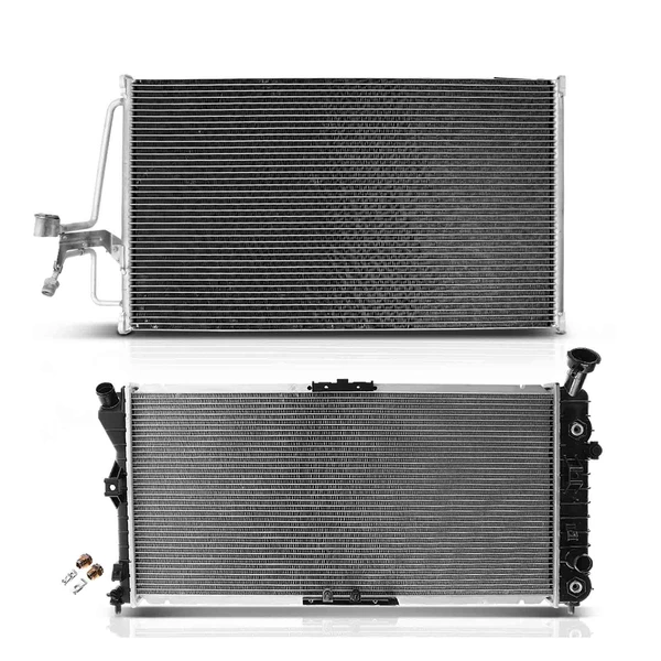 Radiator & AC Condenser Cooling Kit for Chevy Impala Monte Carlo Buick Century