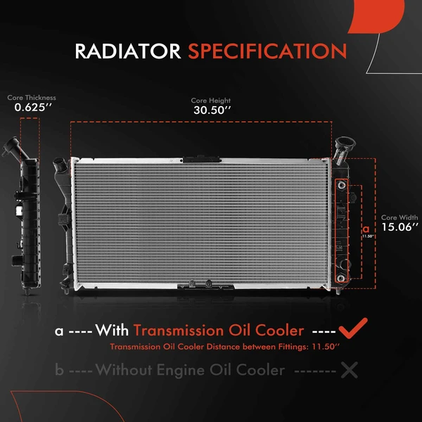 2 Pcs Radiator & Cooling Fan Assembly Kit for Buick Century 2002-2005 Regal