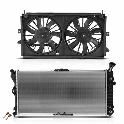 2 Pcs Radiator & Cooling Fan Assembly Kit