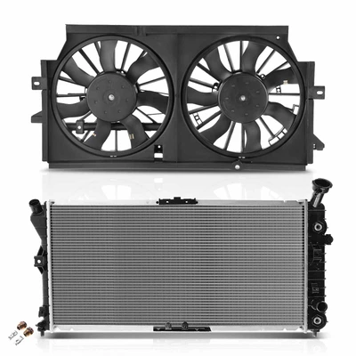 2 Pcs Radiator & Cooling Fan Assembly Kit