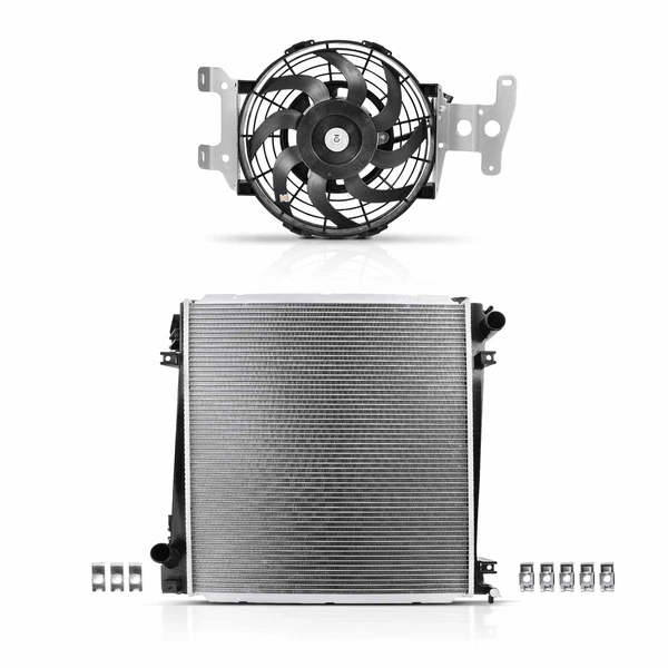 2 Pcs Radiator & Cooling Fan Assembly Kit for 2002-2005 Ford Explorer