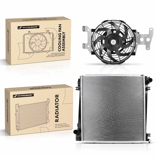 2 Pcs Radiator & Cooling Fan Assembly Kit for Ford Explorer Mercury Mountaineer 2002-2005