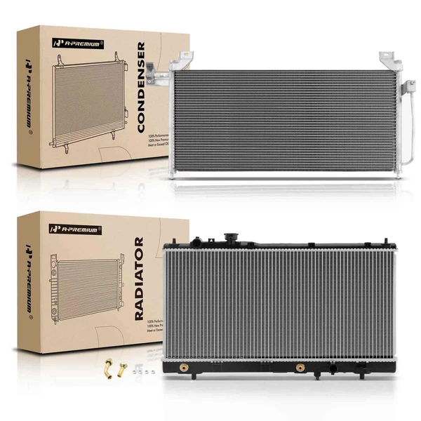 Radiator & AC Condenser Cooling Kit for Mazda Protege 2001-2003 Automatic