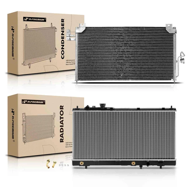 Radiator & AC Condenser Cooling Kit for Mazda Protege5 2002-2003 2.0L